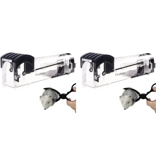 HASTHIP® Mouse Trap Snap Combo 12.6 Inches Transparent Rat Quick Response Live Catcher Humane Catch-and-Release Reusable for Kitchen 2PCS HASTHIP® Mouse Trap Snap Combo 12.6 Inches Transparent Rat Quick Response Live Catcher Humane Catch-and-Release Reusable for Kitchen 2PCS